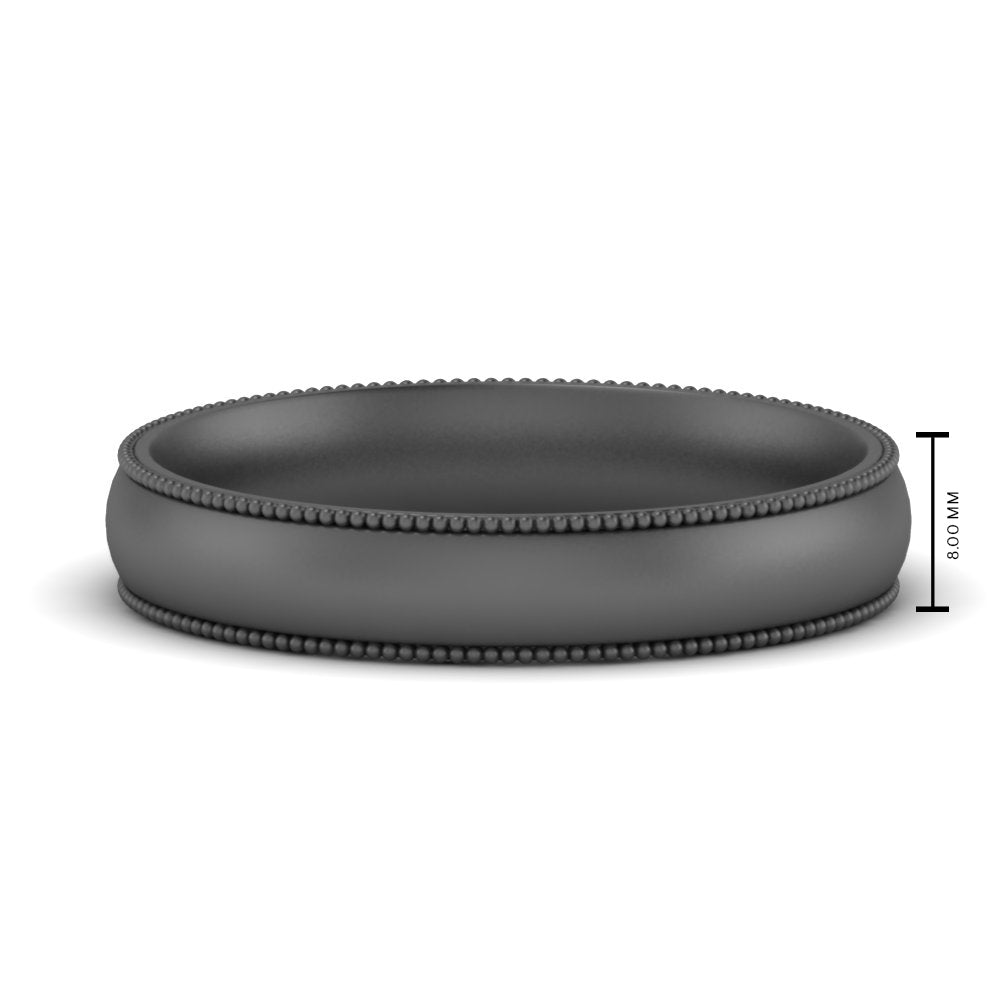 4 mm Milgrain Comfort Fit Mens Wedding Band
