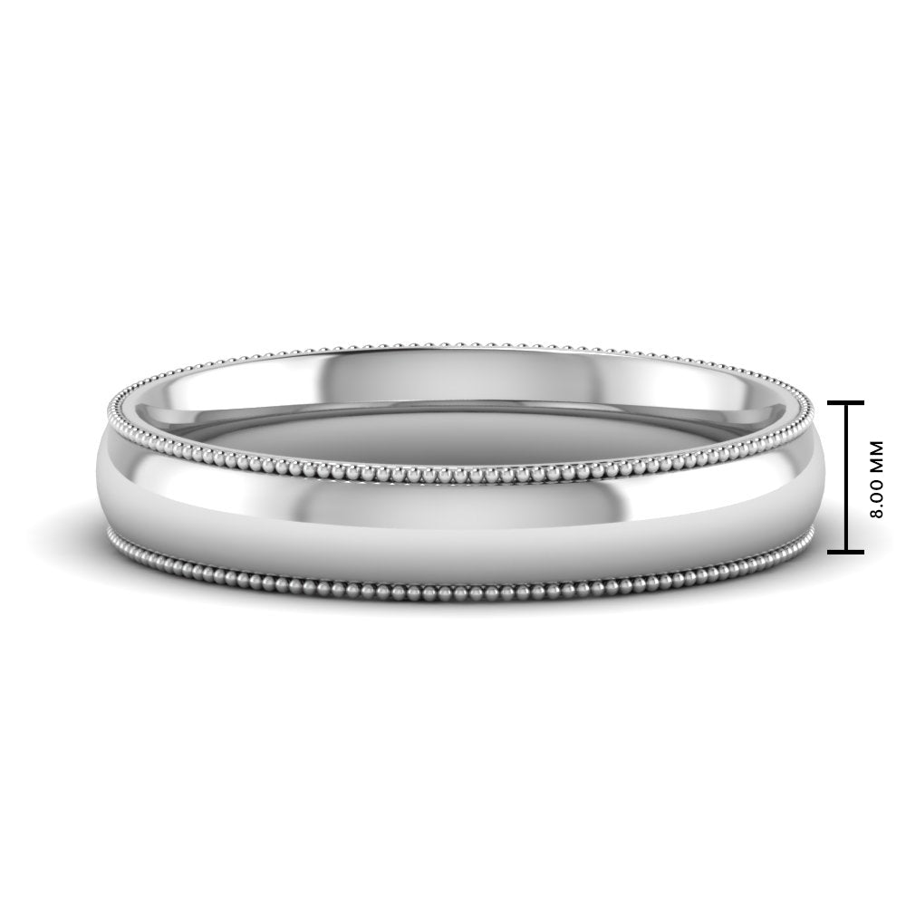 Comfort Fit Wedding Band Milgrain Edge
