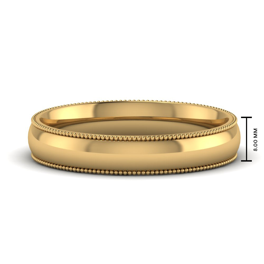Comfort Fit Wedding Band Milgrain Edge
