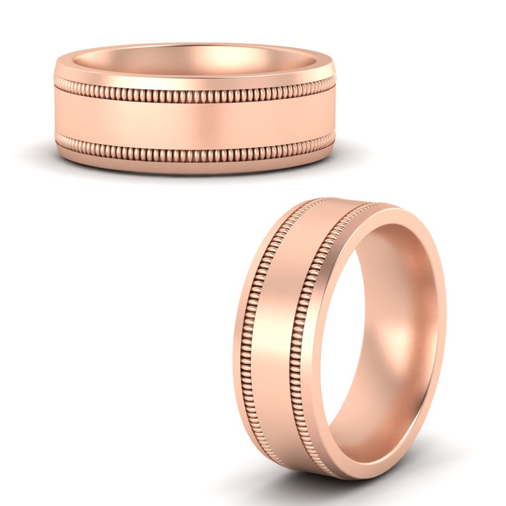 Mens Band Double Milgrain