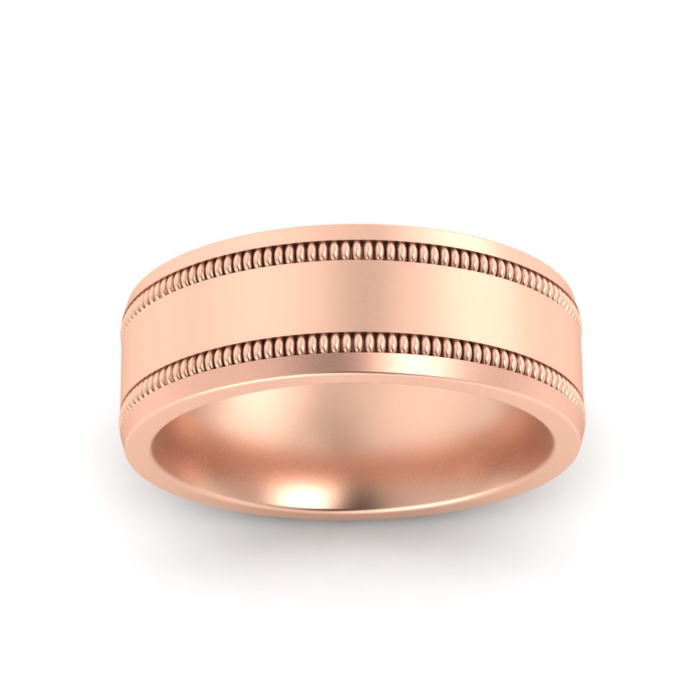 Mens Band Double Milgrain