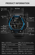 Multifunctional Water-resistant Luminous Single-display Digital Watch For Sports