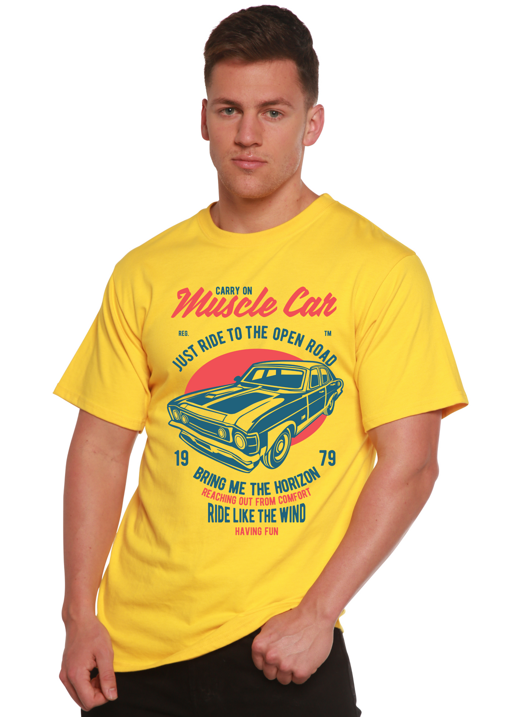 Muscle Car Spun Bamboo® Men's Bamboo Viscose/Organic Cotton Short Sleeve Graphic T-Shirt Spun Bamboo