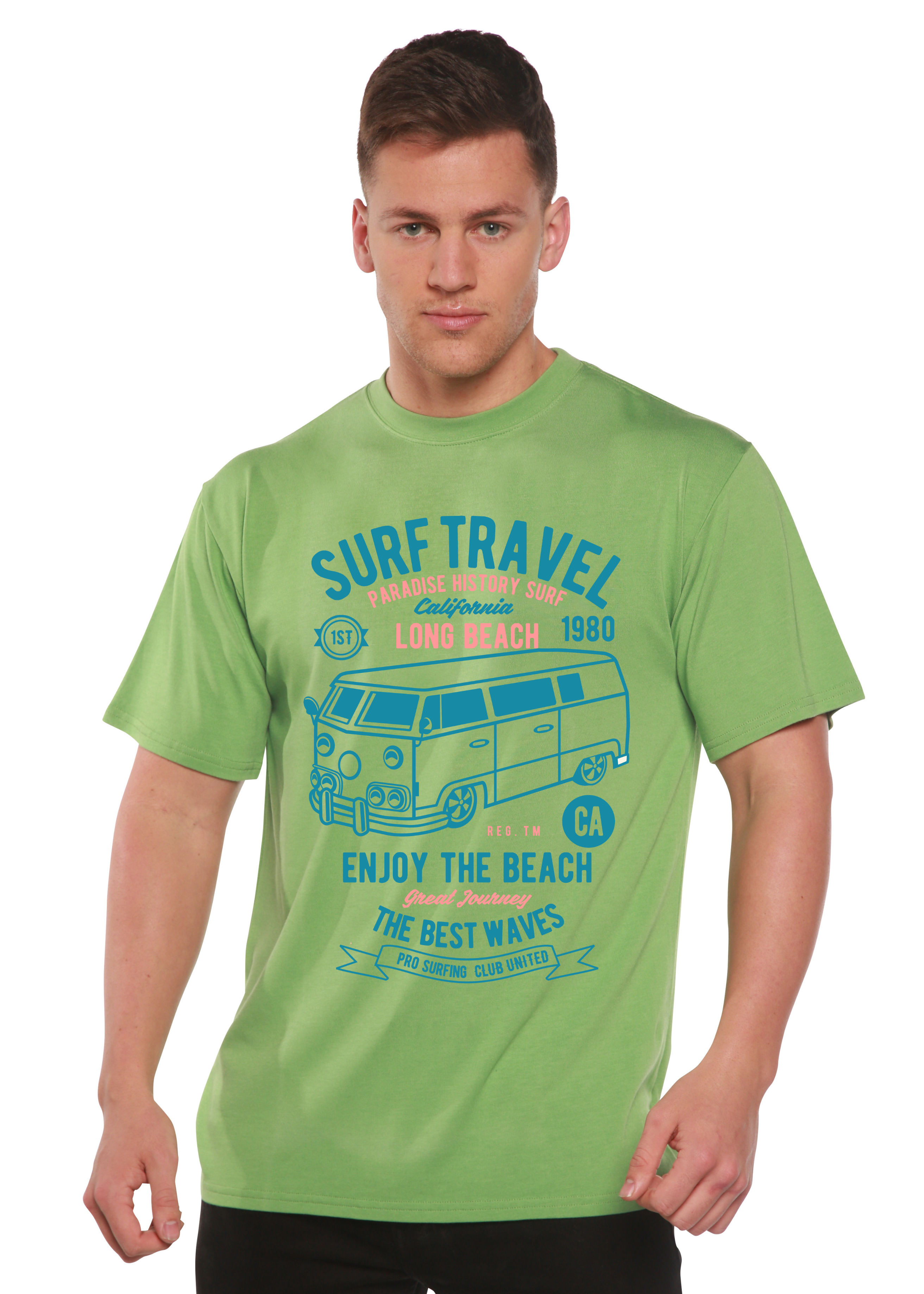 Surf Travel Spun Bamboo® Men's Bamboo Viscose/Organic Cotton Short Sleeve Graphic T-Shirt Spun Bamboo