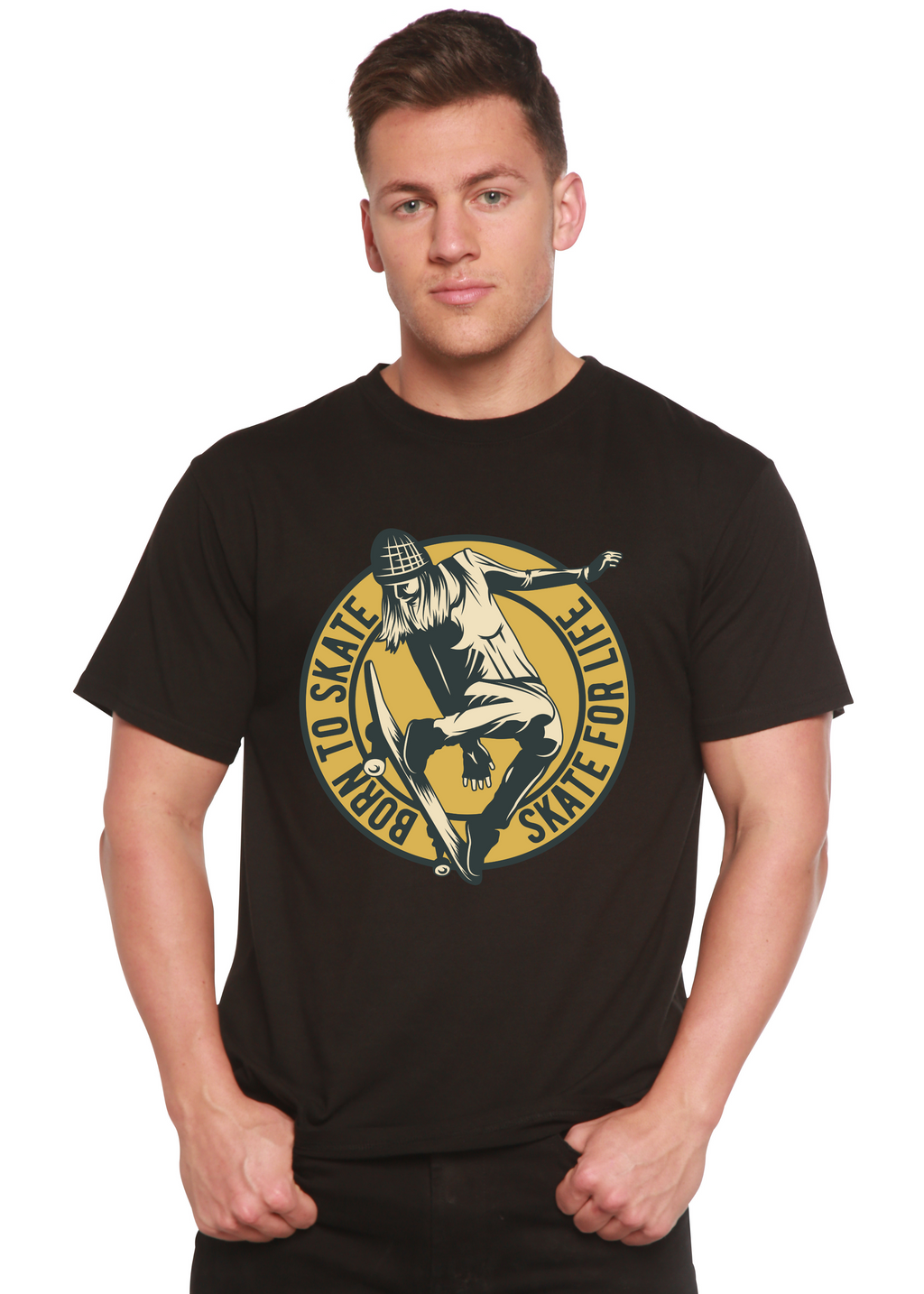 Skate For Life Men's Bamboo Viscose/Organic Cotton Short Sleeve Graphic T-Shirt Spun Bamboo