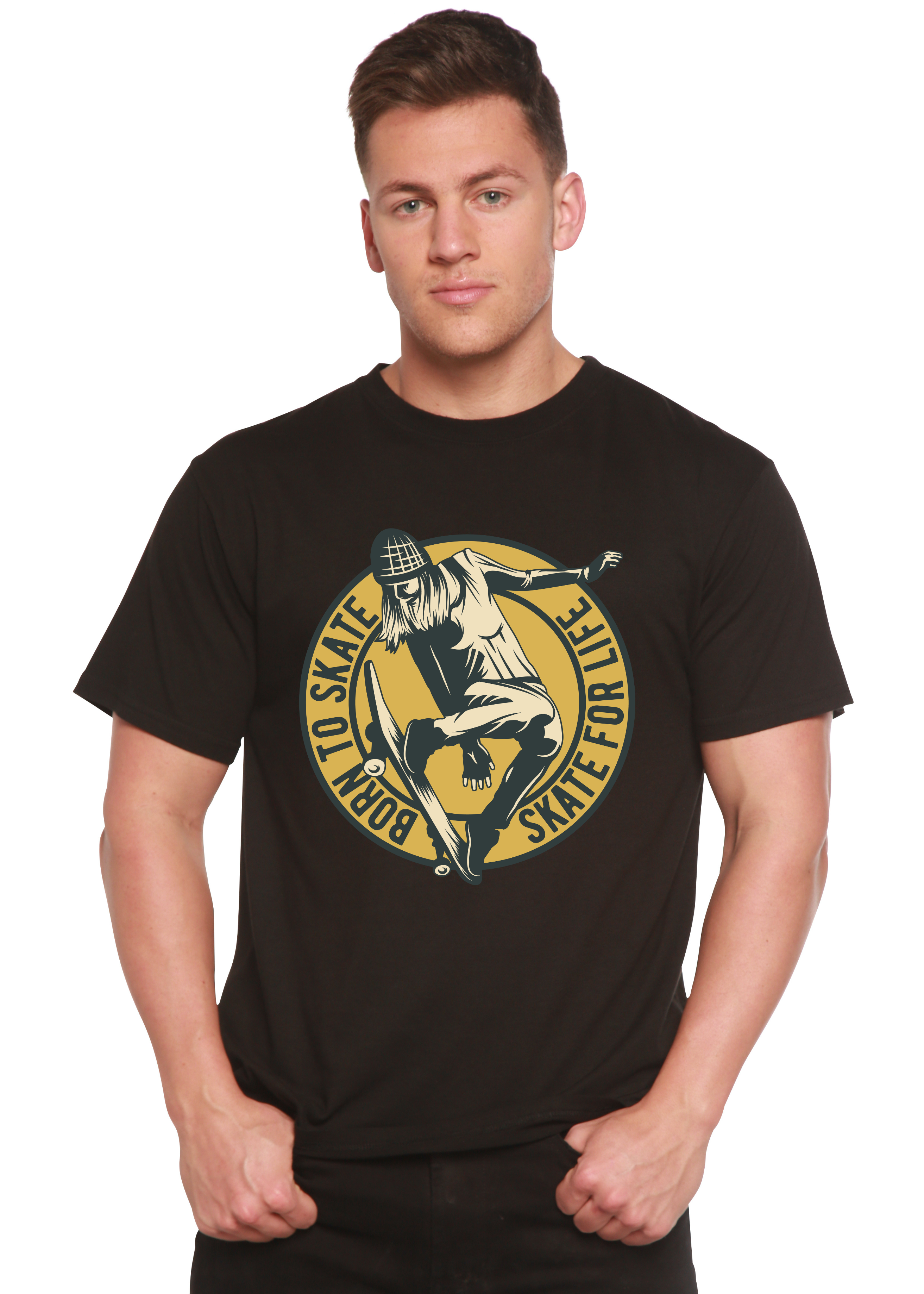 Skate For Life Men's Bamboo Viscose/Organic Cotton Short Sleeve Graphic T-Shirt Spun Bamboo