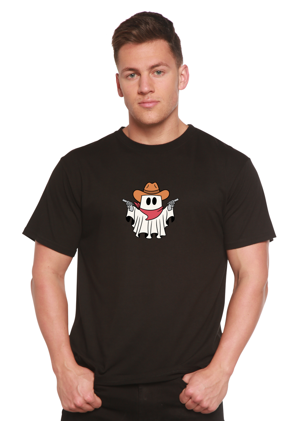 Cowboy Ghost Unisex Bamboo Viscose/Organic Cotton Short Sleeve Graphic T-Shirt Spun Bamboo