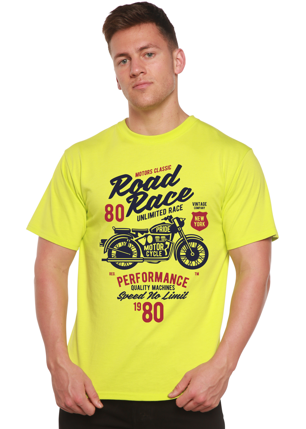 Road Race Motorcycles Spun Bamboo® Men's Bamboo Viscose/Organic Cotton Short Sleeve Graphic T-Shirt Spun Bamboo