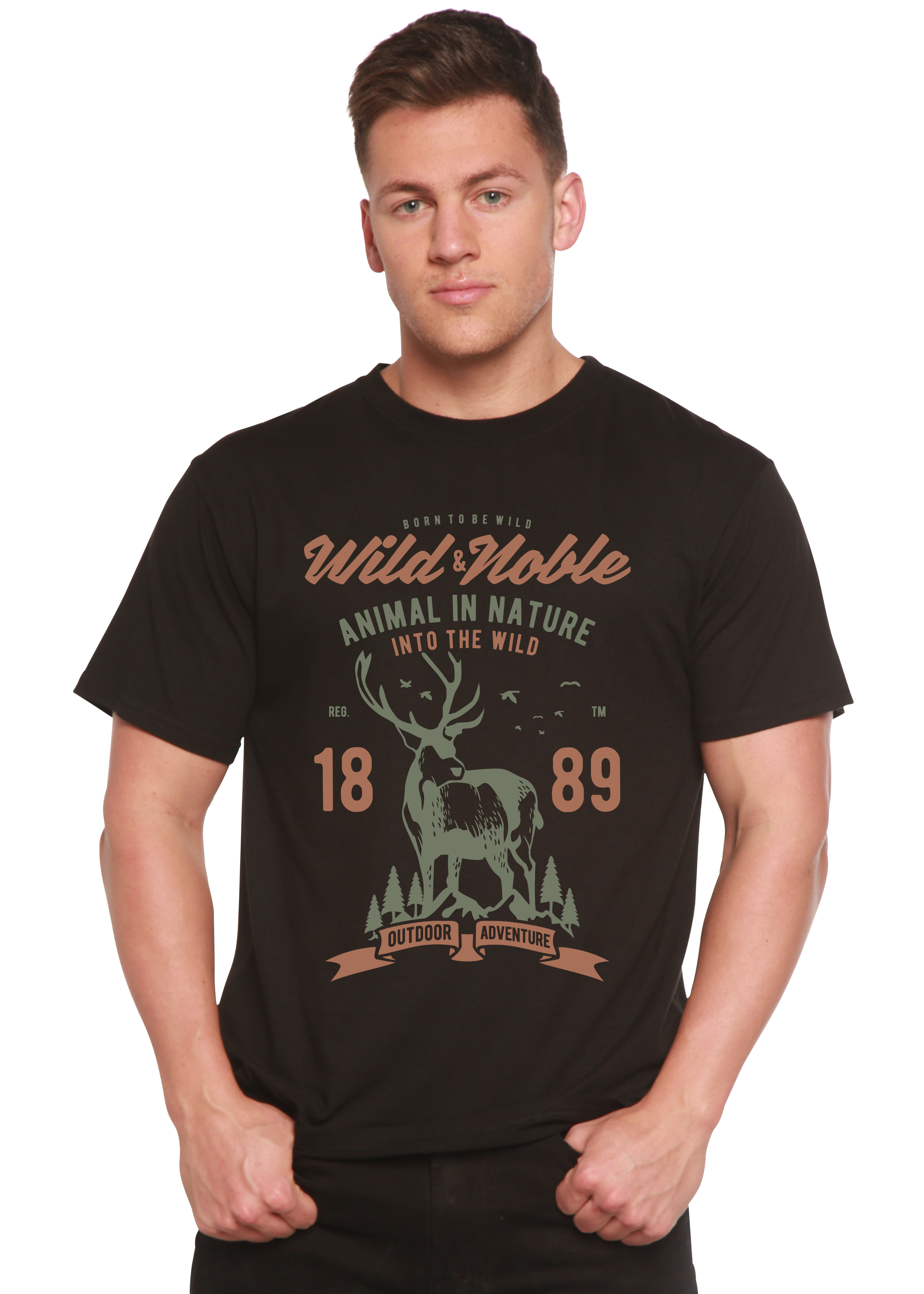 Wild And Noble Spun Bamboo® Men's Bamboo Viscose/Organic Cotton Short Sleeve Graphic T-Shirt Spun Bamboo