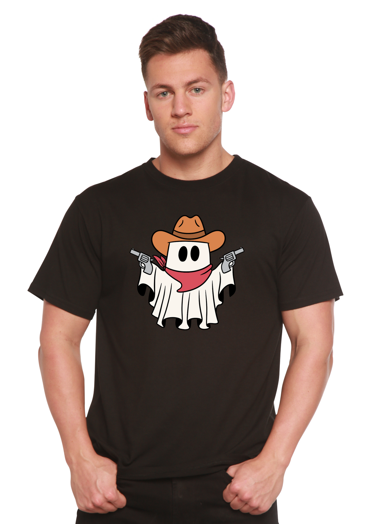 Cowboy Ghost Unisex Bamboo Viscose/Organic Cotton Short Sleeve Graphic T-Shirt Spun Bamboo