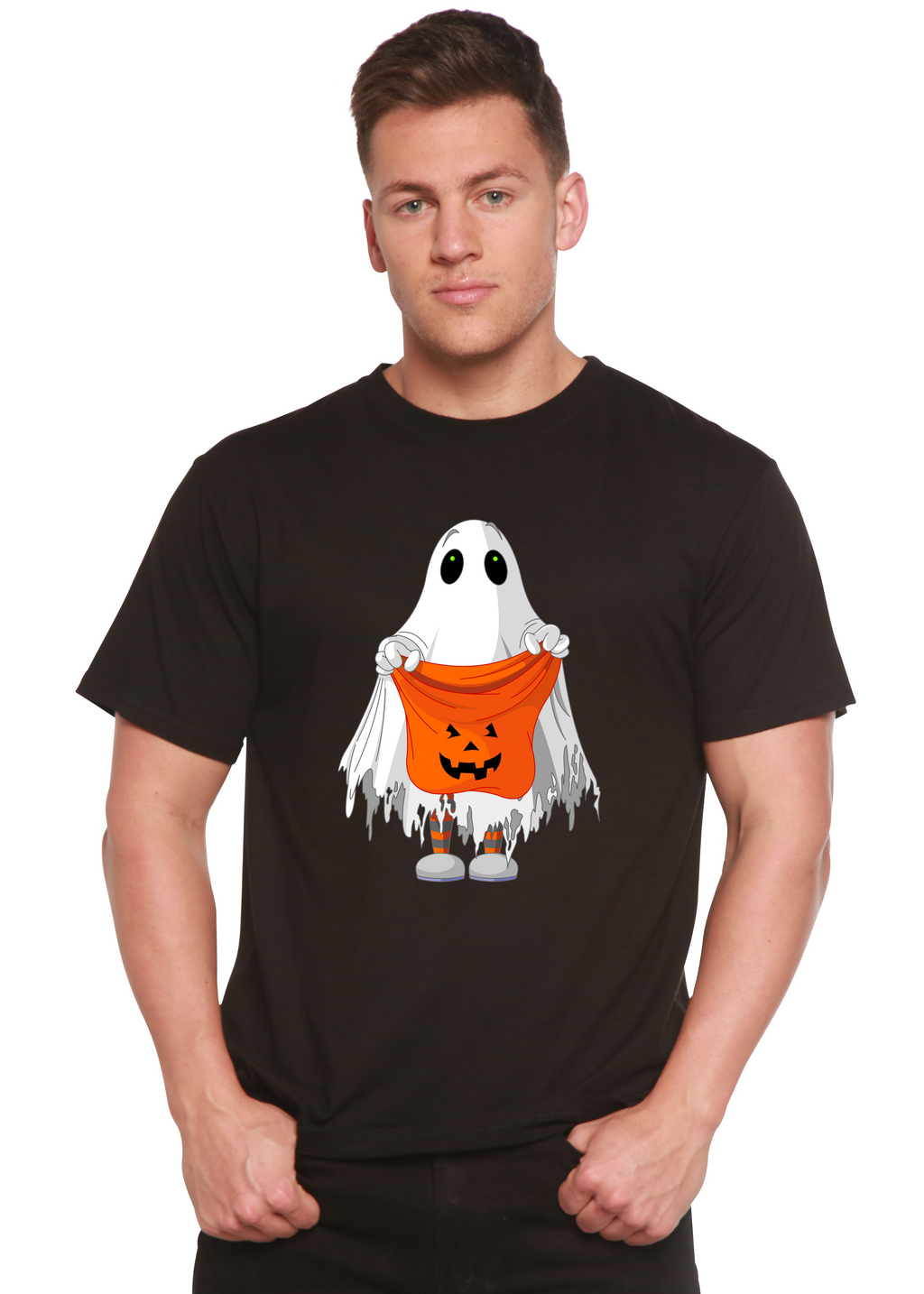 Boo Halloween Men's Bamboo Viscose/Organic Cotton Short Sleeve Graphic T-Shirt Spun Bamboo