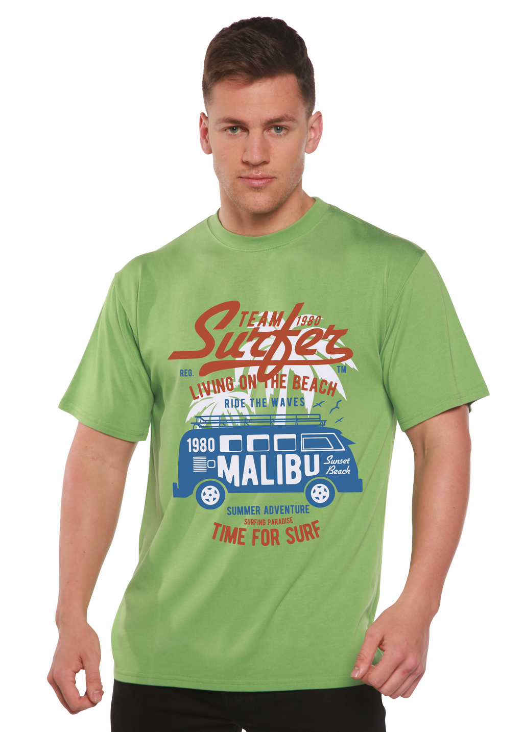 Team Surfer Spun Bamboo® Men's Bamboo Viscose/Organic Cotton Short Sleeve Graphic T-Shirt Spun Bamboo