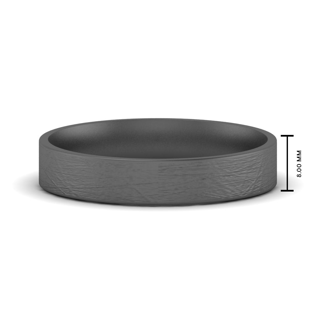 Ice Textured Mens 5mm Comfort Fit Wedding Band