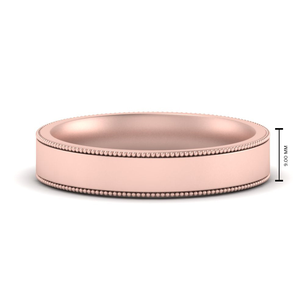 Stepped Edge Comfort Fit Flat Mens Band