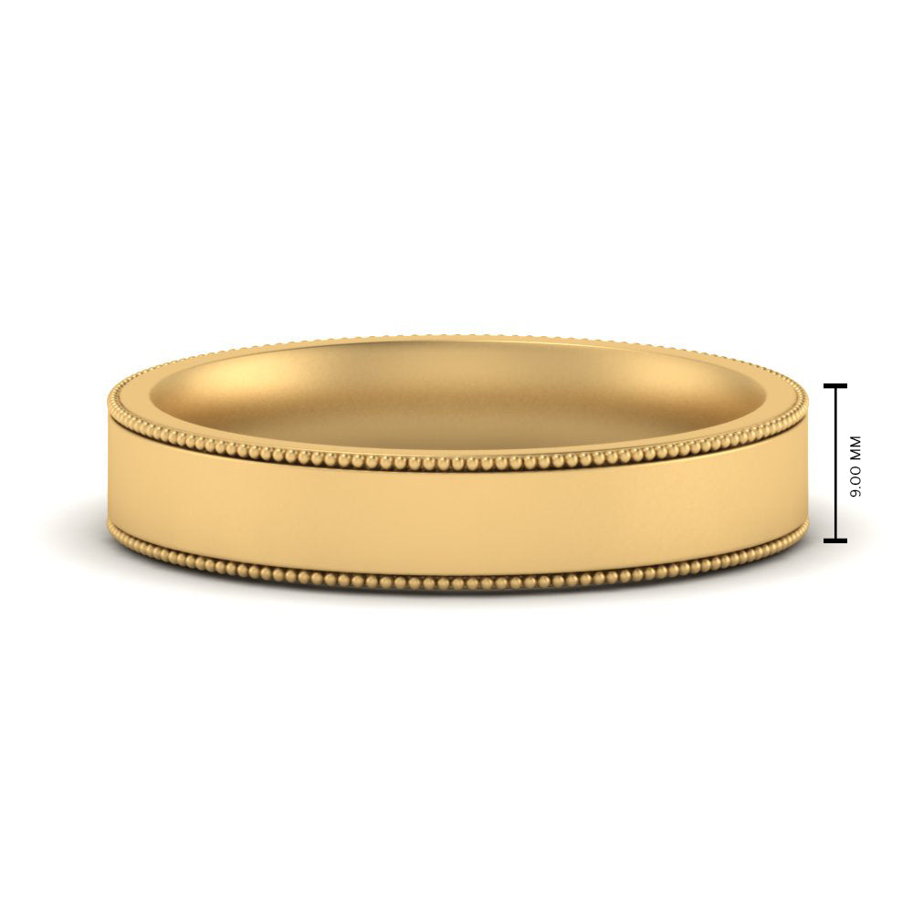 Stepped Edge Comfort Fit Flat Mens Band