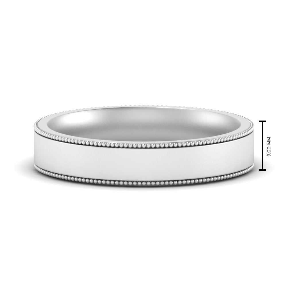 Stepped Edge Comfort Fit Flat Mens Band