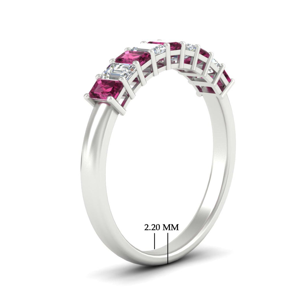 1 Carat Nine Stone Emerald Cut Wedding Band