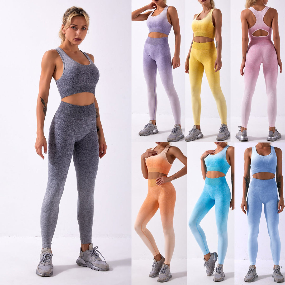 Tie-dye gradient seamless yoga wear hollow yoga pants Social Buzz eSIMs