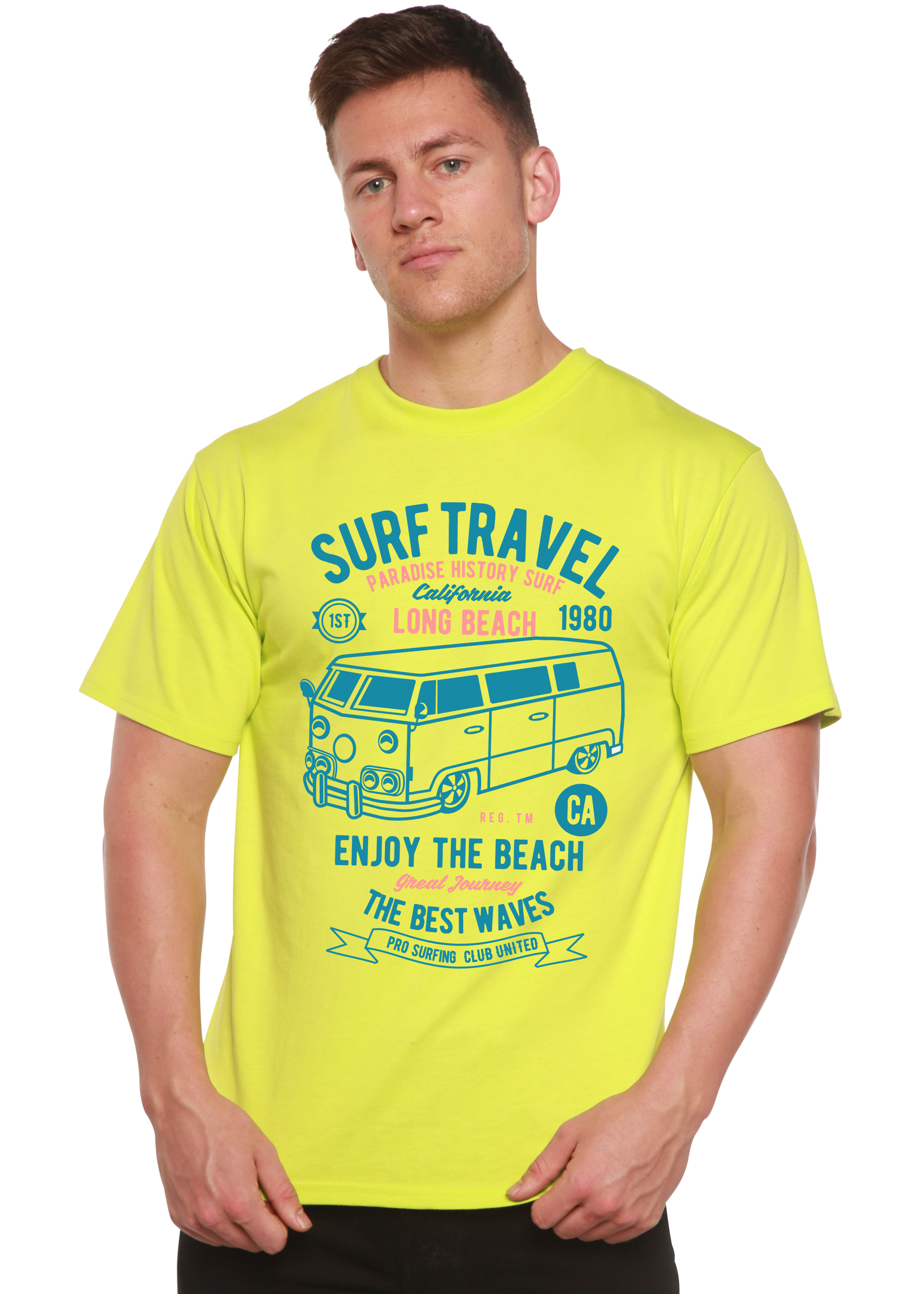 Surf Travel Spun Bamboo® Men's Bamboo Viscose/Organic Cotton Short Sleeve Graphic T-Shirt Spun Bamboo