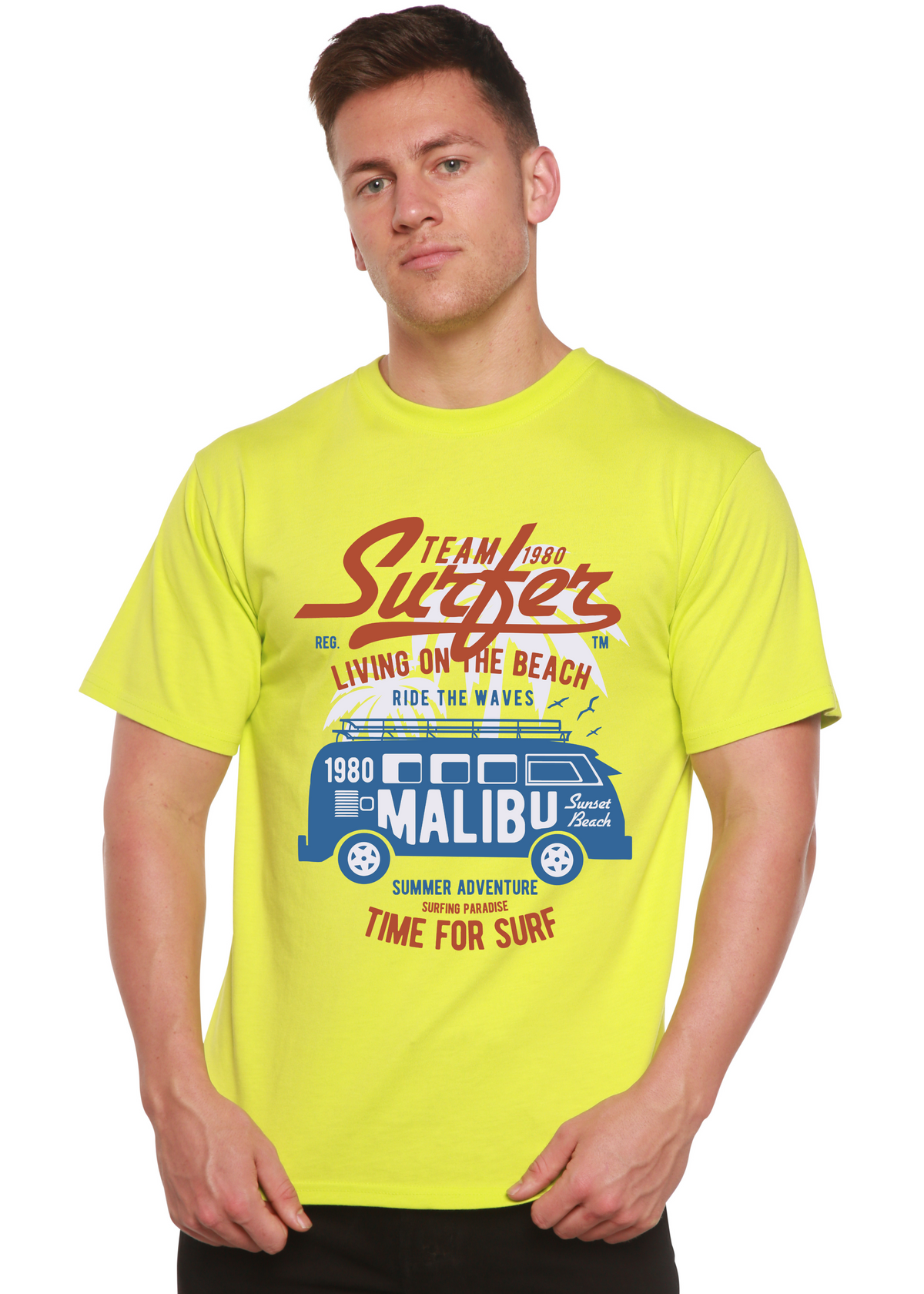 Team Surfer Spun Bamboo® Men's Bamboo Viscose/Organic Cotton Short Sleeve Graphic T-Shirt Spun Bamboo