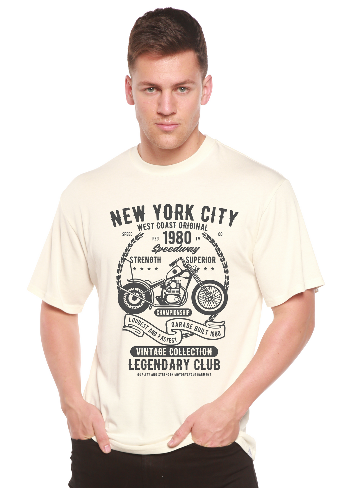 New York City Spun Bamboo® Men's Bamboo Viscose/Organic Cotton Short Sleeve Graphic T-Shirt Spun Bamboo