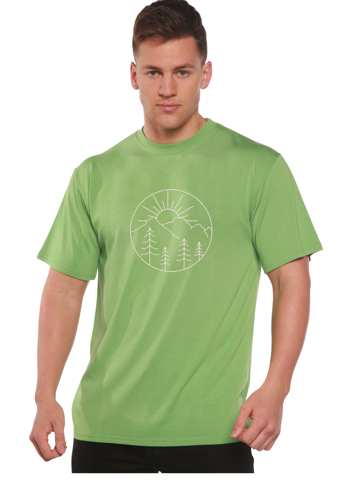 Nature Lover Hike Men's Bamboo Viscose/Organic Cotton Short Sleeve Graphic T-Shirt Spun Bamboo