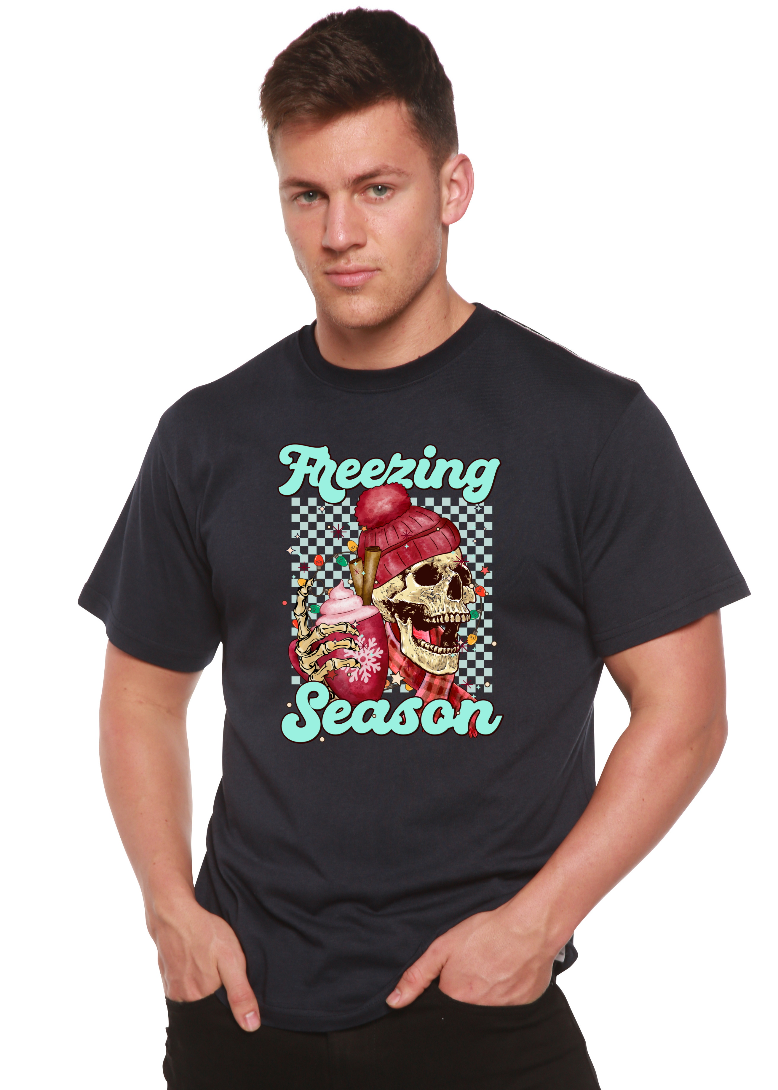 Freezing Season Unisex Bamboo Viscose/Organic Cotton Short Sleeve Graphic T-Shirt Spun Bamboo