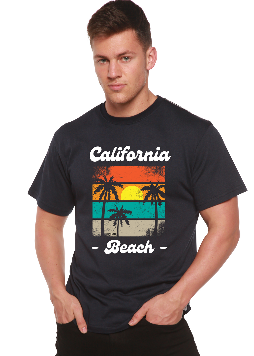 California Beach Unisex Bamboo Viscose/Organic Cotton Short Sleeve Graphic T-Shirt Spun Bamboo