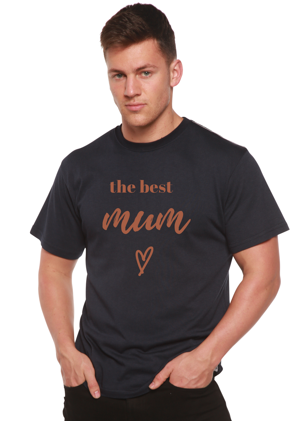The Best Mum Unisex Bamboo Viscose/Organic Cotton Short Sleeve Graphic T-Shirt Spun Bamboo