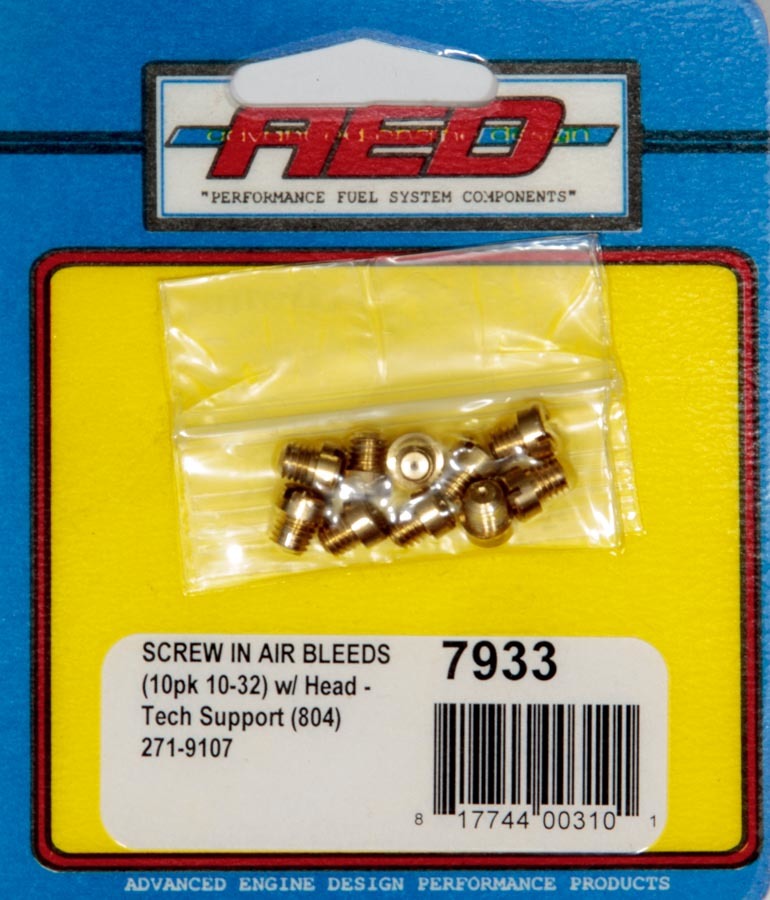 10-32 Screw-In Air Bleed (10pk) w/Head - 7933 Vinyasa Automotive