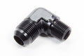 90 Deg #12 to 1/2in Alum Adapter Black - FCM5017 Vinyasa Automotive