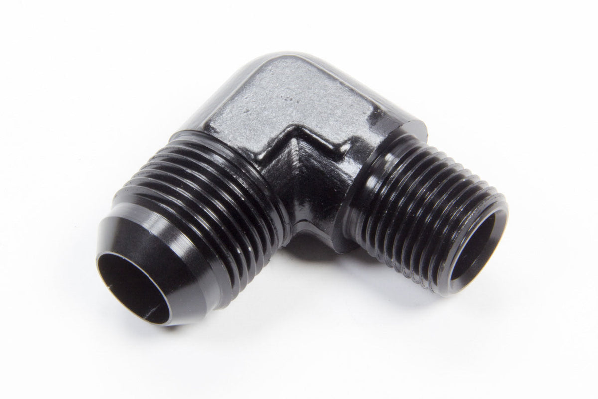 90 Deg #12 to 1/2in Alum Adapter Black - FCM5017 Vinyasa Automotive