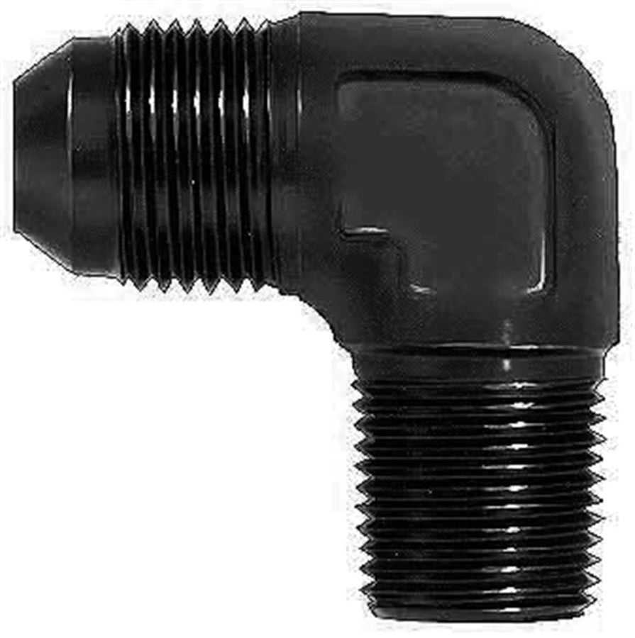 90 Deg Alum #8 Flare 1/4 in Black - FCM5036 Vinyasa Automotive