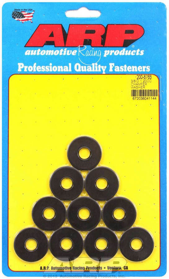 Black Washers - 3/8 ID x 1.200 OD w/Chamfer 10pk - 2008763 Vinyasa Automotive