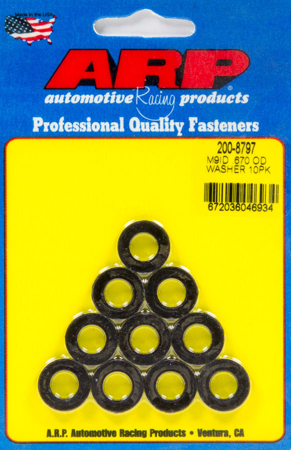 Black Washers - 9mm ID x .670 OD (10pk) - 2008797 Vinyasa Automotive