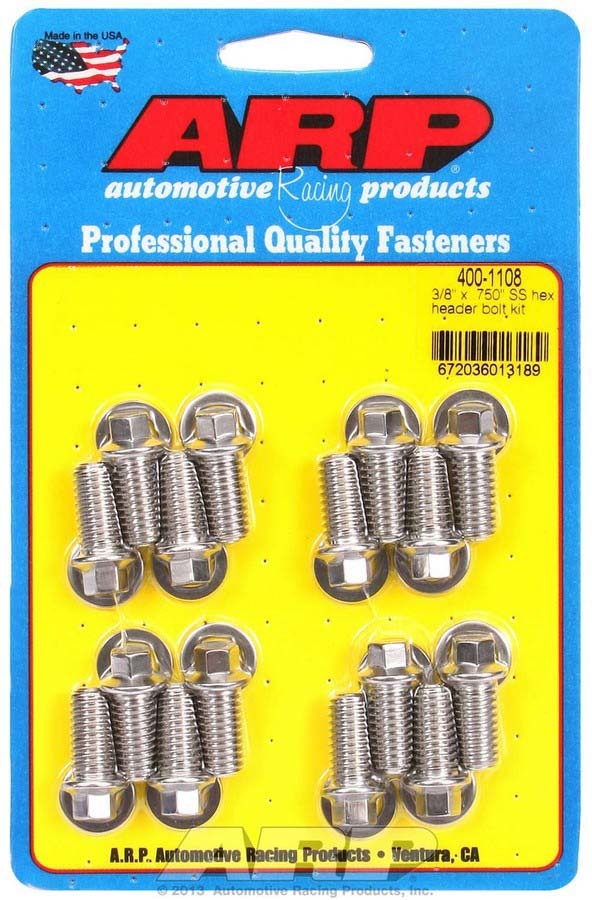 S/S Header Bolt Kit - 3/8 x .750 UHL (16) - 4001108 Vinyasa Automotive