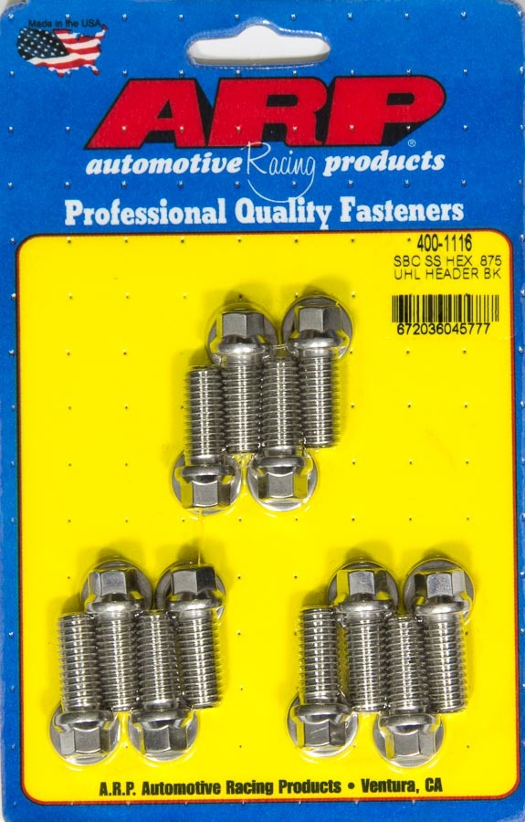 Header Bolt Kit - 6pt. 3/8 x .875 UHL (12) - 4001116 Vinyasa Automotive