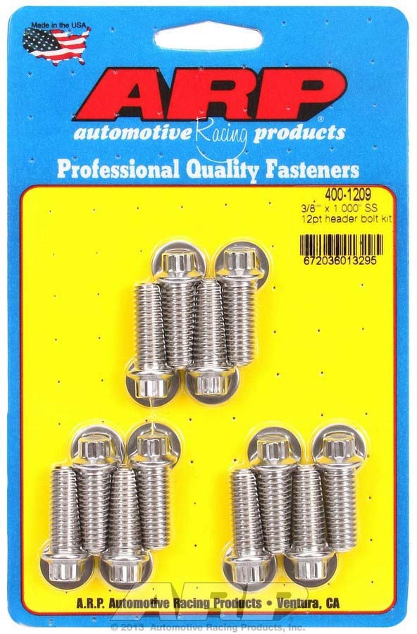 S/S Header Bolt Kit - 3/8 x 1.00 UHL (12) - 4001209 Vinyasa Automotive