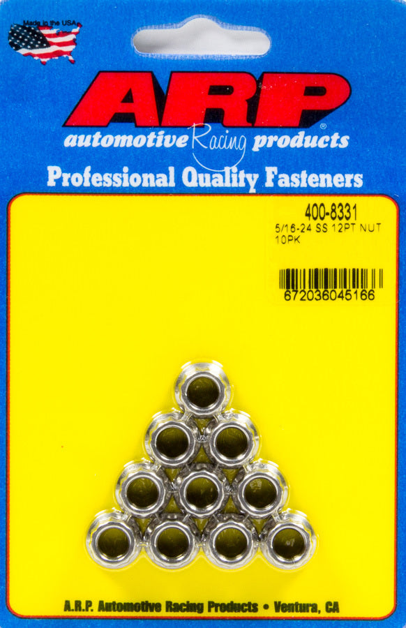 5/16-24 SS 12pt Nut Kit (10pk) - 4008331 Vinyasa Automotive