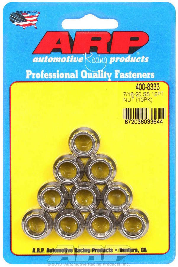 S/S 12pt. Nuts - 7/16-20 (10) - 4008333 Vinyasa Automotive
