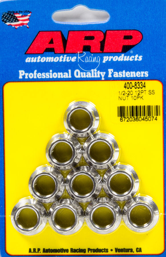 S/S 1/2-20 12pt. Nuts 10pk - 4008334 Vinyasa Automotive