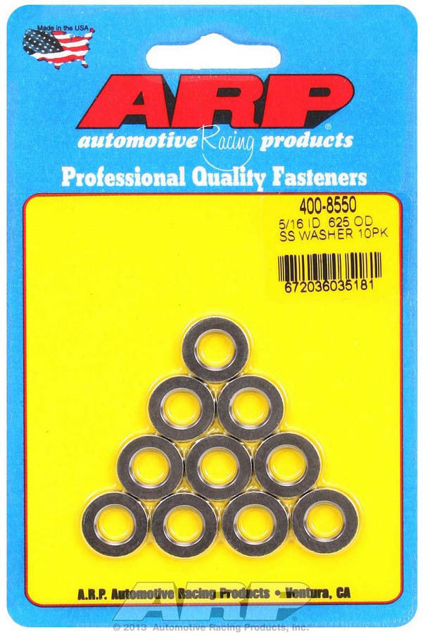 S/S Flat Washers - 5/16 ID x .625 OD (10) - 4008550 Vinyasa Automotive