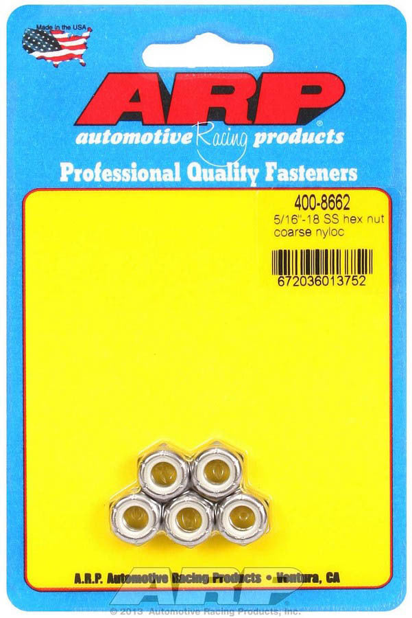 S/S Hex Nyloc Nuts 5/16-18 (5) - 4008662 Vinyasa Automotive
