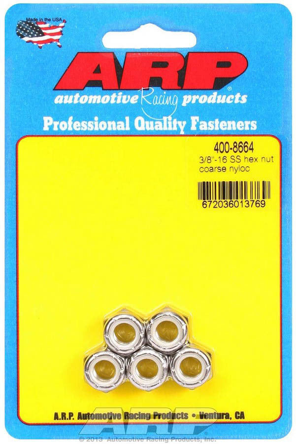 S/S Hex Nyloc Nuts 3/8-16 (5) - 4008664 Vinyasa Automotive