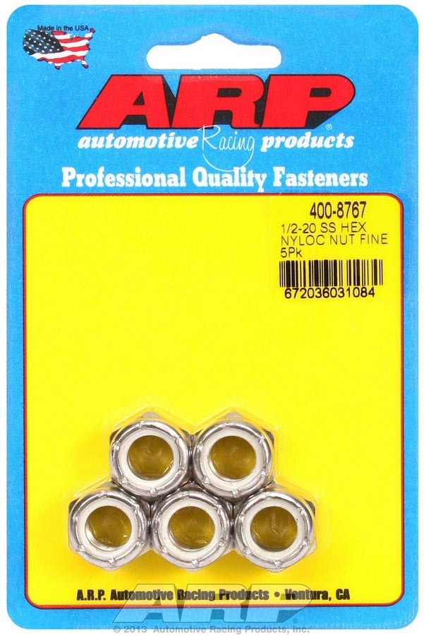 S/S 6pt. Fine Nyloc Nuts - 1/2-20 (5) - 4008767 Vinyasa Automotive