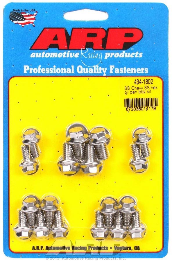 SBC S/S Oil Pan Bolt Kit 6pt. - 4341802 Vinyasa Automotive