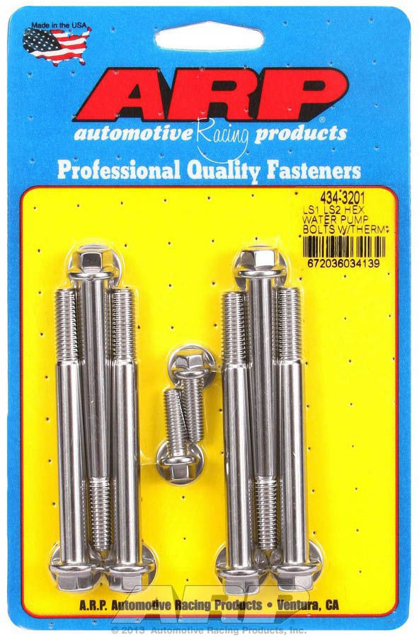 S/S W/P & Thermostat Hsg Bolt Kit - 6pt. LS1/LS2 - 4343201 Vinyasa Automotive