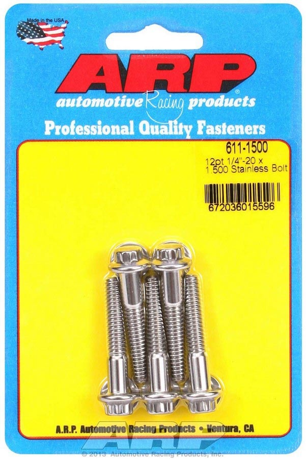 S/S Bolt Kit - 12pt. (5) 1/4-20 x 1.500 - 6111500 Vinyasa Automotive