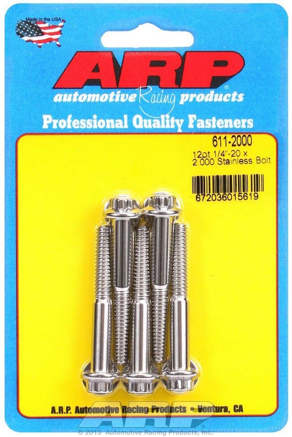 S/S Bolt Kit - 12pt. (5) 1/4-20 x 2.000 - 6112000 Vinyasa Automotive