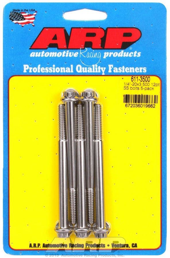 S/S Bolt Kit - 12pt. (5) 1/4-20 x 3.500 - 6113500 Vinyasa Automotive